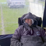 Tony keeps warm and dry but we won't mension the broken chair again!