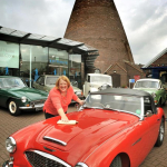 Red House Glass Cone’s Sarah Hall buffs up an Austin Healey 3000 ready for Black Country Classic Car Club’s weekend show